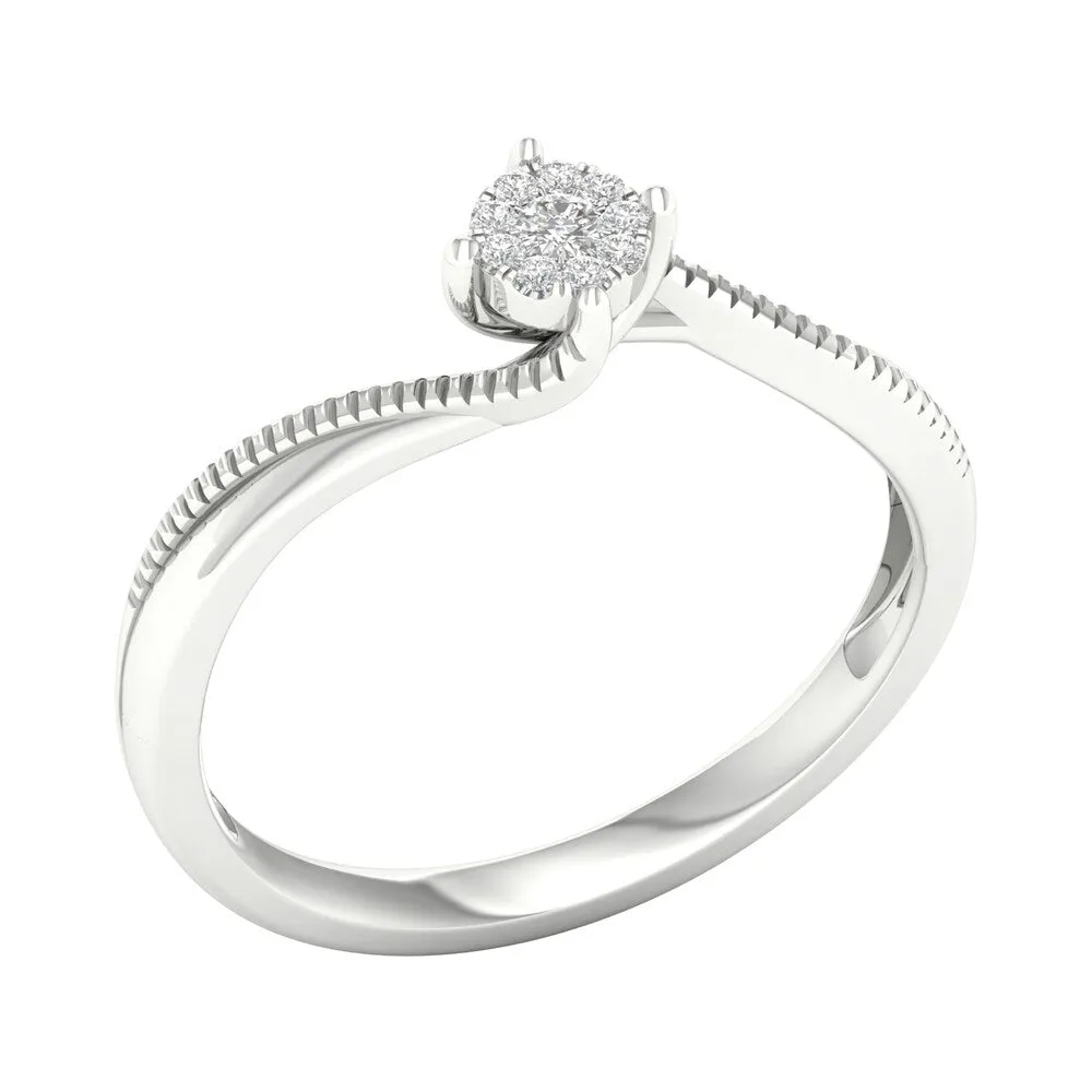 1/20ct TDW Diamond Cluster Bypass Ring in 10k or 14k Gold by De Couer sold by Zulily product image thumbnail 3