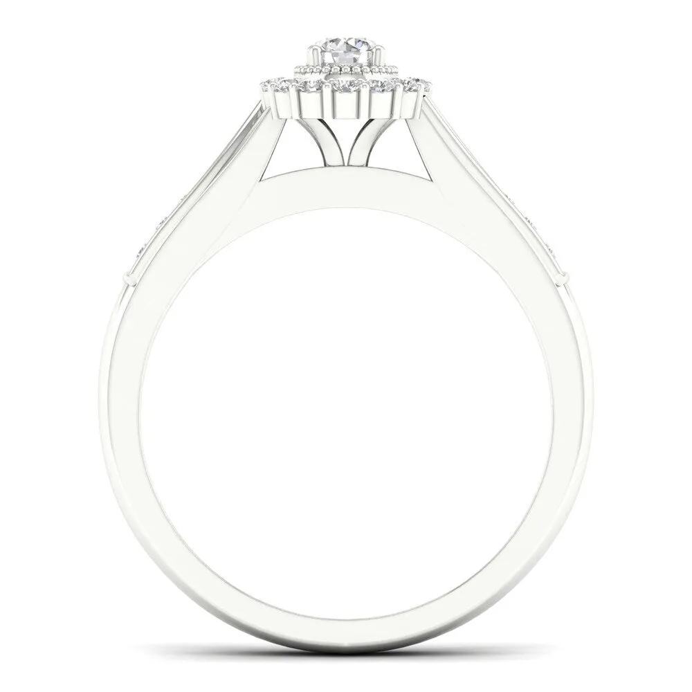 De Couer 10k Gold 1/3ct TDW Diamond Halo Bridal Ring sold by Zulily product image thumbnail 3