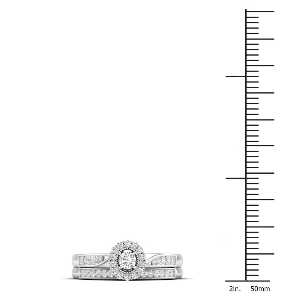 De Couer 10k Gold 1/3ct TDW Diamond Halo Bridal Ring sold by Zulily product image thumbnail 4