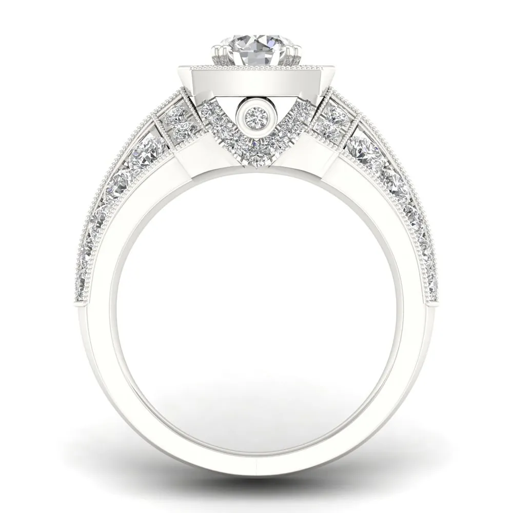 De Couer 2ct TDW Diamond Halo Ring (H-I, I2) - White sold by Zulily product image thumbnail 3