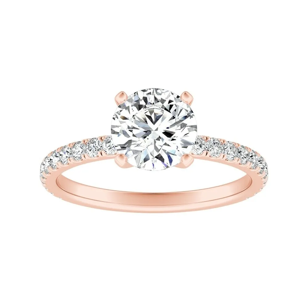 Auriya 14k Gold Classic 2 1/2ct Moissanite and Diamond Engagement Ring 1/3ctw sold by Zulily product image thumbnail 3