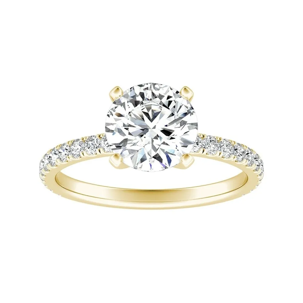 Auriya 14k Gold Classic 2 1/2ct Moissanite and Diamond Engagement Ring 1/3ctw sold by Zulily product image thumbnail 2