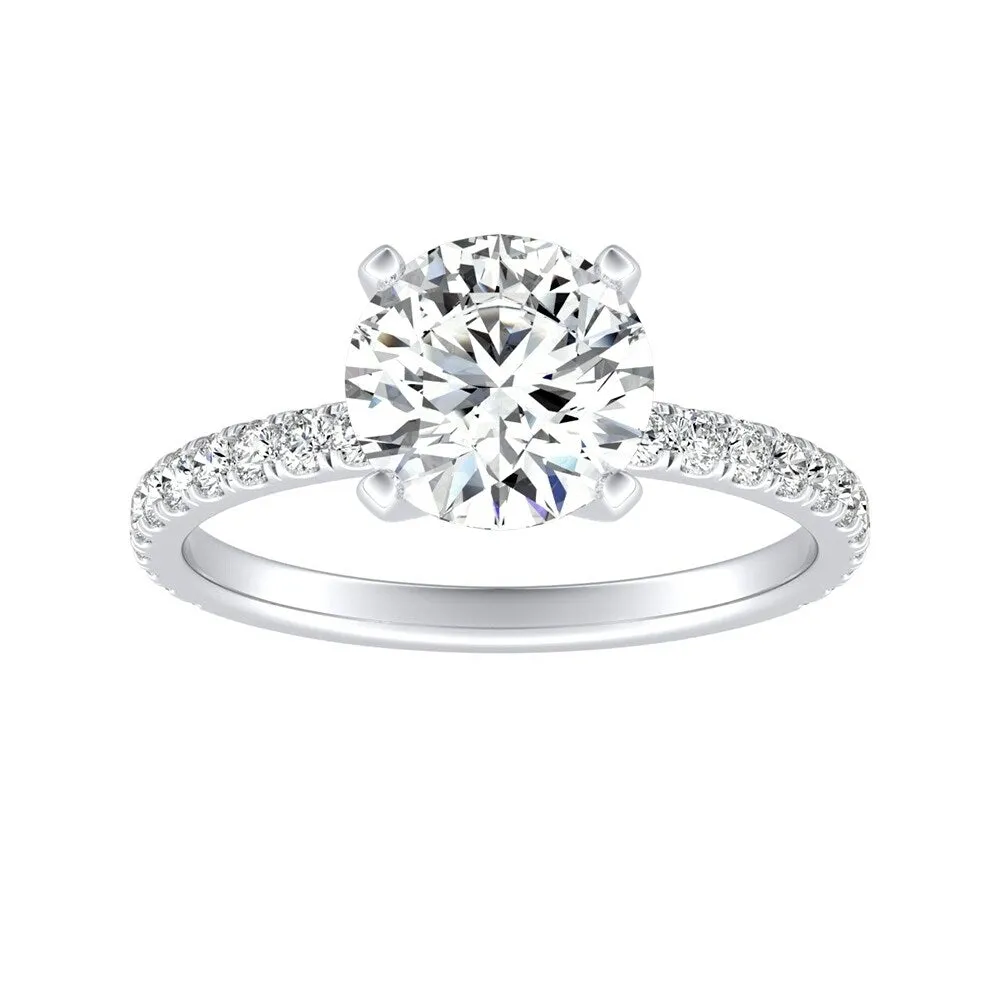 Auriya 14k Gold Classic 2 1/2ct Moissanite and Diamond Engagement Ring 1/3ctw sold by Zulily