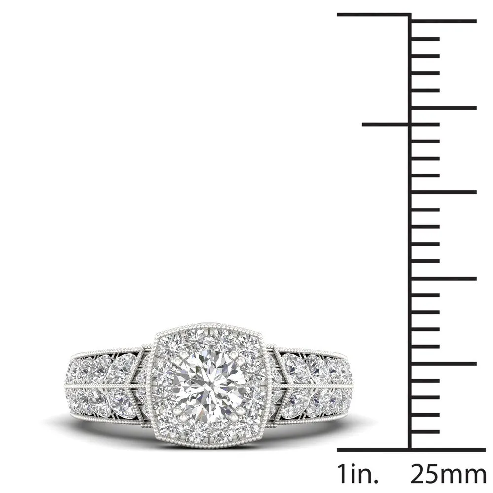 De Couer 2ct TDW Diamond Halo Ring (H-I, I2) - White sold by Zulily product image thumbnail 4