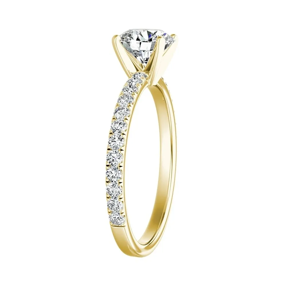 Auriya 14k Gold Classic 2 1/2ct Moissanite and Diamond Engagement Ring 1/3ctw sold by Zulily product image thumbnail 5