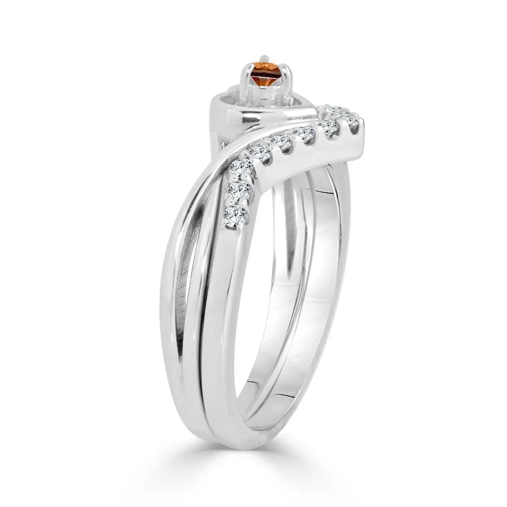 Auriya 1/4ctw Heart Shape Brown Diamond Engagement Ring Set 14k Gold sold by Zulily product image thumbnail 5