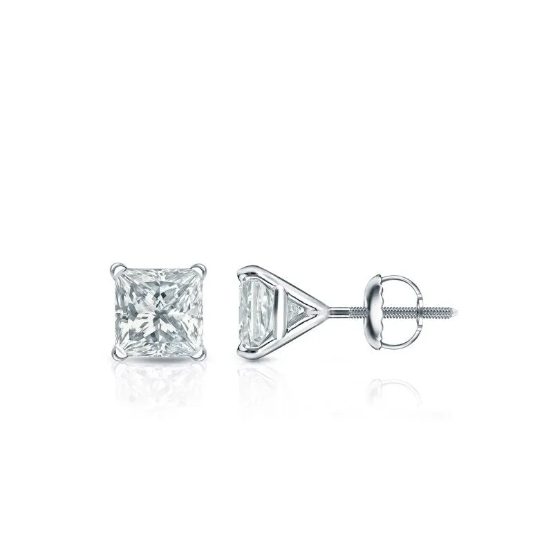 Auriya 18-karat Gold Lab Grown 0.40 carat TDW Princess Diamond Stud Earrings 4-Prong Martini Screw-back sold by Zulily product image thumbnail 5