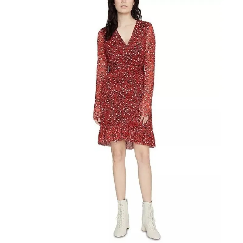 Sanctuary Women's Emma Ruffled Wrap Dress Wine Size X-Large sold by Zulily