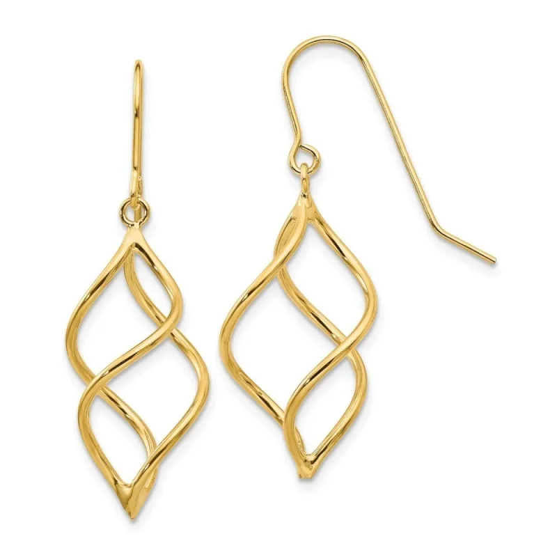 Curata 14k Yellow or White Gold 30x12mm Polished Short Twisted Hook Earrings sold by Zulily