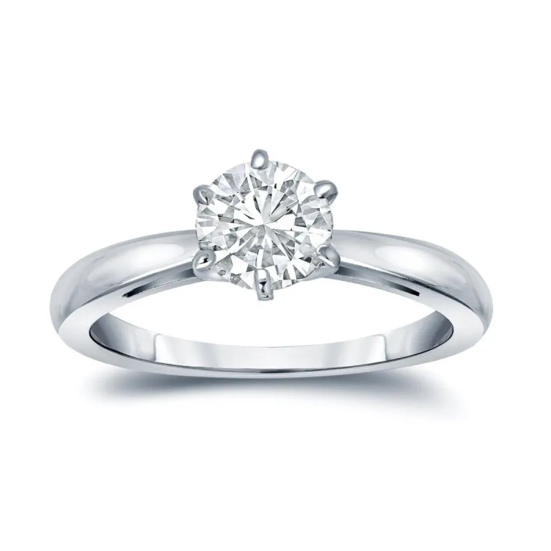 Auriya 14k Gold 3ctw Solitaire Moissanite Engagement Ring 6-Prong sold by Zulily