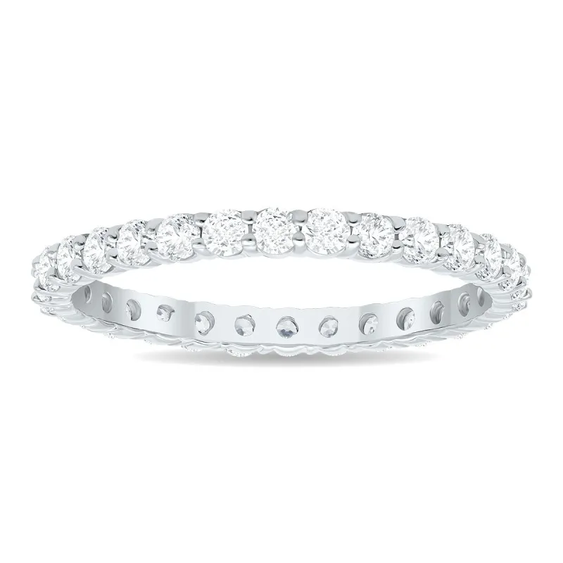 1 Carat TW Thin Low Set Diamond Eternity Band in 10K White Gold sold by Zulily