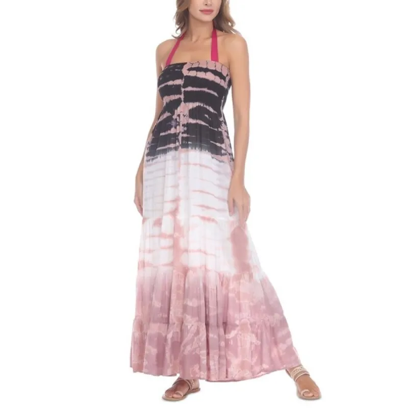 Raviya Junior's Tiered Tie Dyed Cover Up Maxi Dress Swimsuit Black Size X-Large sold by Zulily