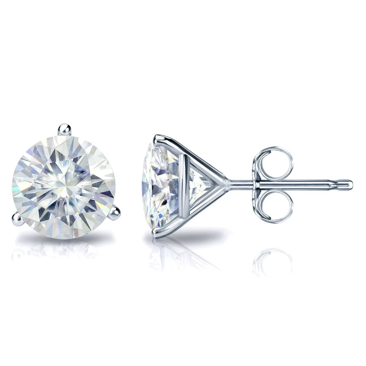 Auriya 3.50ct TW Round Moissanite Stud Earrings Platinum - 7.8 mm, Push-Back sold by Zulily product image thumbnail 3