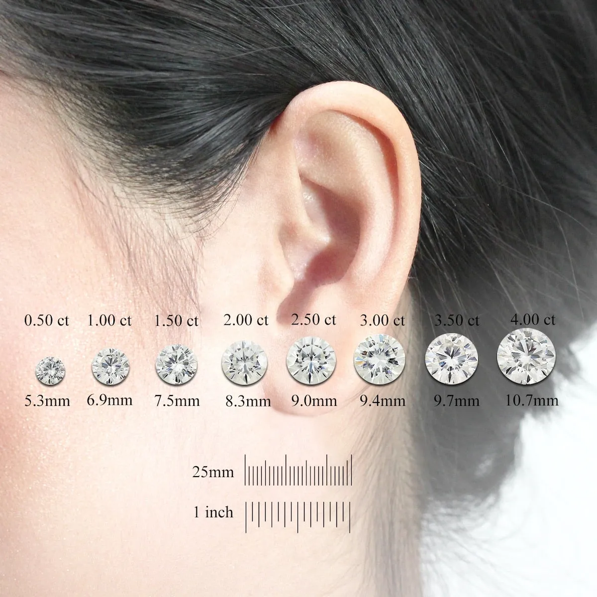 Auriya 3.50ct TW Round Moissanite Stud Earrings Platinum - 7.8 mm, Push-Back sold by Zulily product image thumbnail 5
