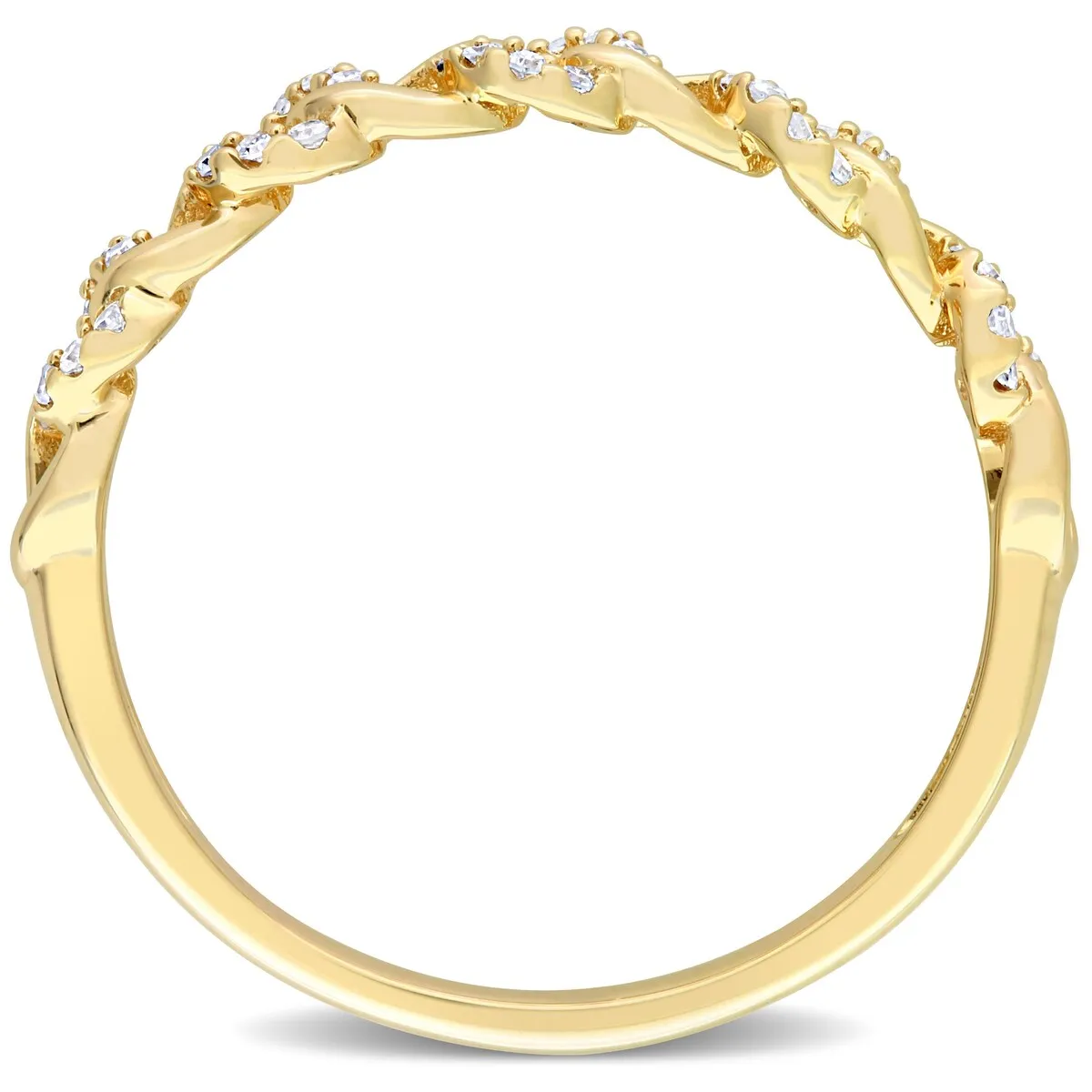 Miadora 1/8ct TDW Diamond Stackable Link Ring in 14k Yellow Gold sold by Zulily product image thumbnail 5