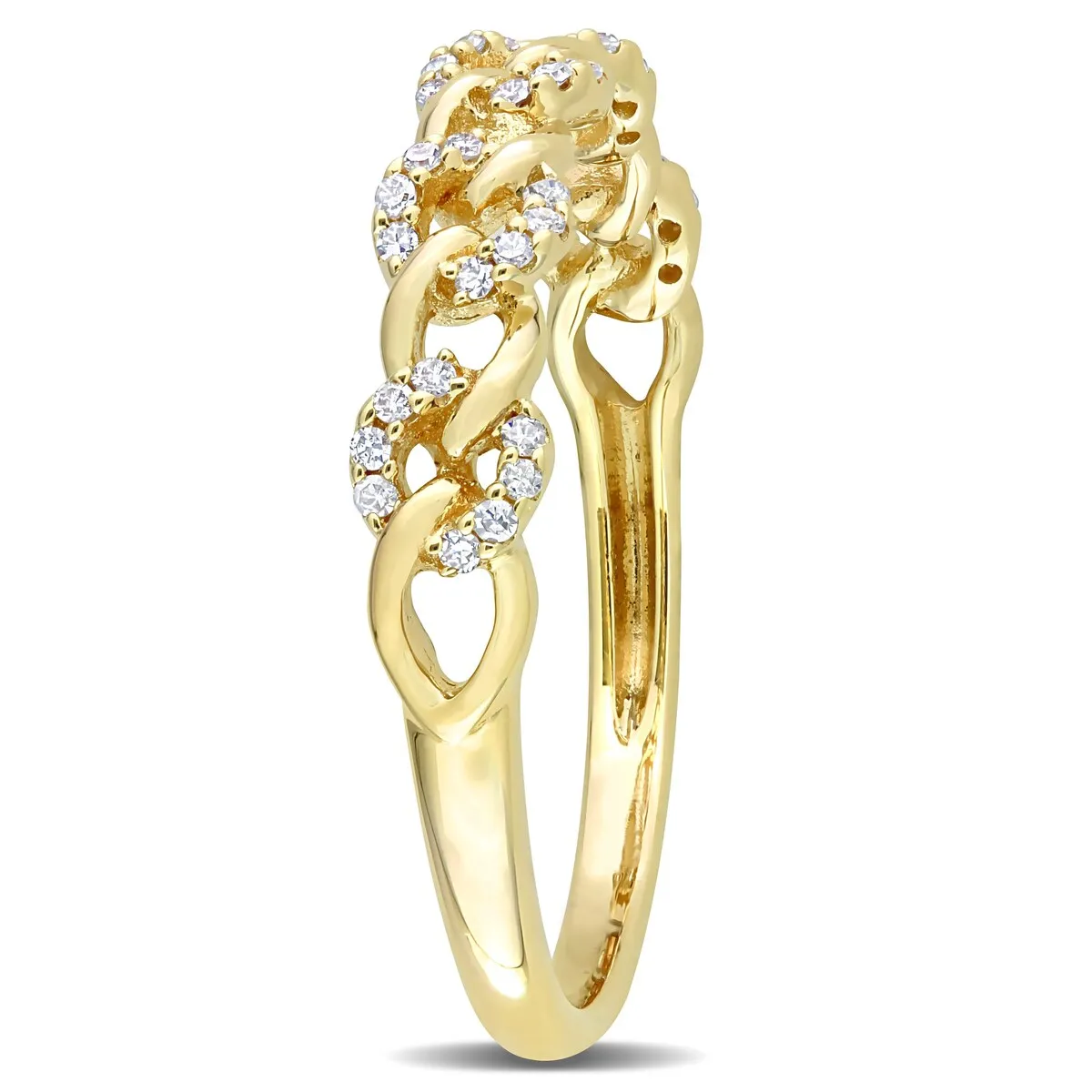 Miadora 1/8ct TDW Diamond Stackable Link Ring in 14k Yellow Gold sold by Zulily product image thumbnail 4
