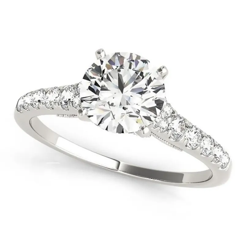 Auriya 14k Gold 3ct Vintage Moissanite and Diamond Engagement Ring 1/4ctw sold by Zulily