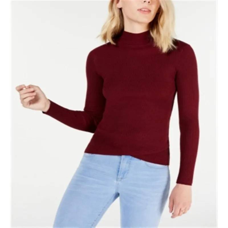 Say What? Junior's Mock Turtleneck Tulip Hem Sweater Red Size X-Large sold by Zulily