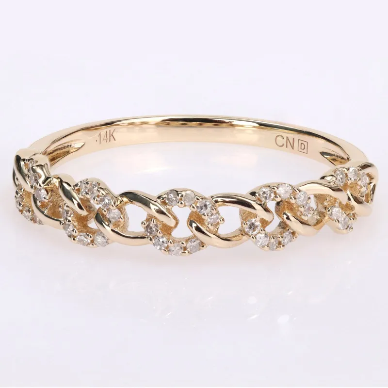 Miadora 1/8ct TDW Diamond Stackable Link Ring in 14k Yellow Gold sold by Zulily