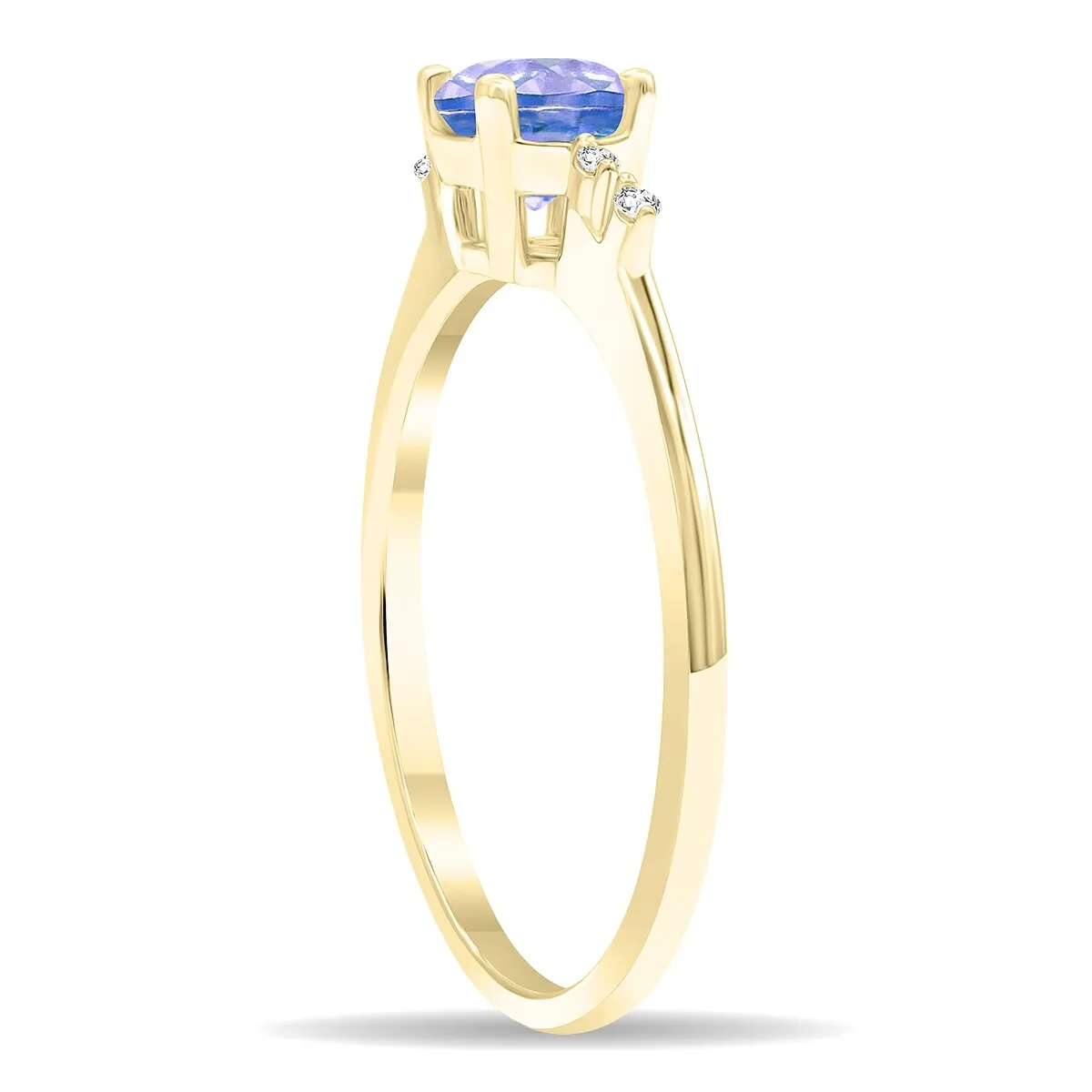 Women's Round Shaped Tanzanite and Diamond Sparkle Ring in 10K Yellow Gold sold by Zulily product image thumbnail 2