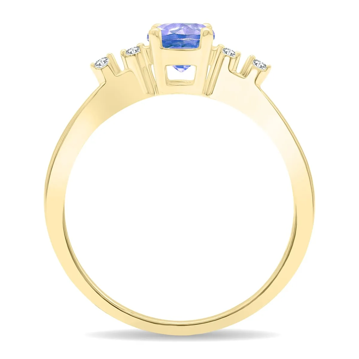 Women's Round Shaped Tanzanite and Diamond Sparkle Ring in 10K Yellow Gold sold by Zulily product image thumbnail 3