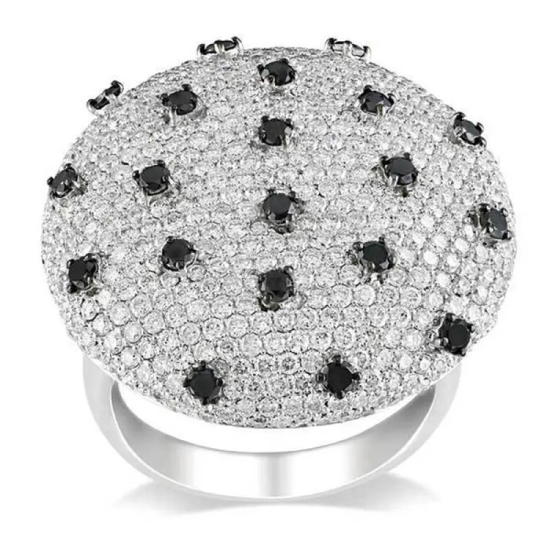 Miadora Signature Collection 18k White Gold 4ct TDW Black and White Diamond Cocktail Ring sold by Zulily