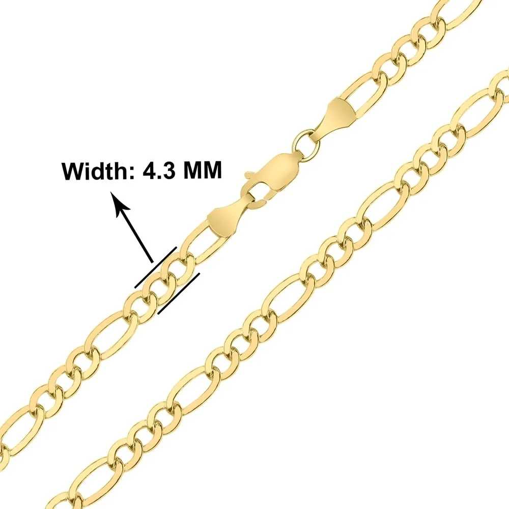14K Yellow Gold Filled 4.3MM Figaro Bracelet with Lobster Clasp sold by Zulily product image thumbnail 3