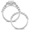 Miadora 1 3/5ct DEW Moissanite Floral Halo Bridal Ring Set in Sterling Silver sold by Zulily