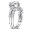 Miadora 1 3/5ct DEW Moissanite Floral Halo Bridal Ring Set in Sterling Silver sold by Zulily