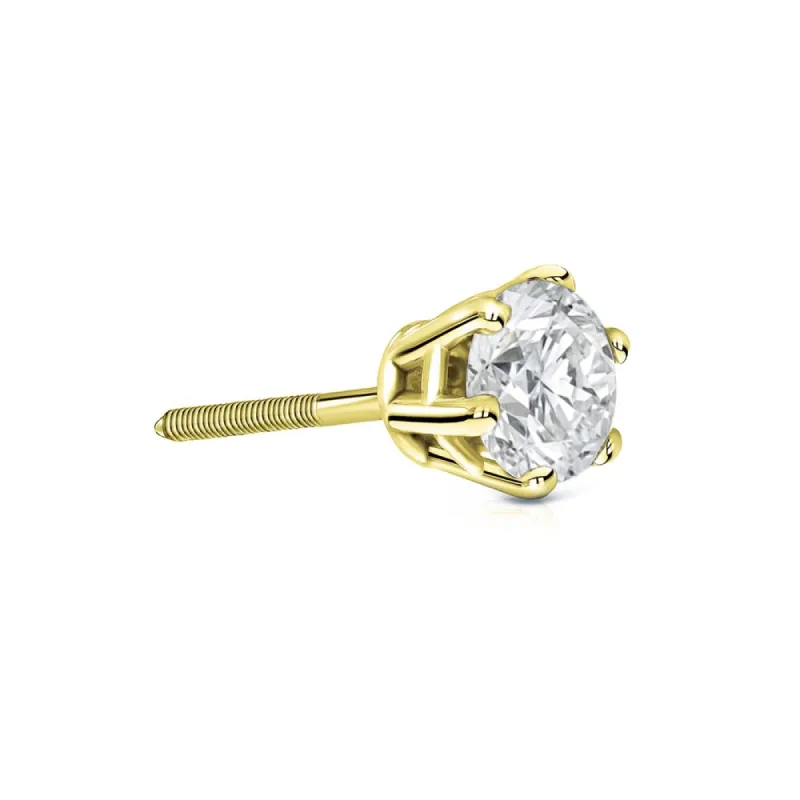 Auriya 14k Gold 1/3ct TDW Round 6-Prong SINGLE STUD (1) Diamond Earring sold by Zulily