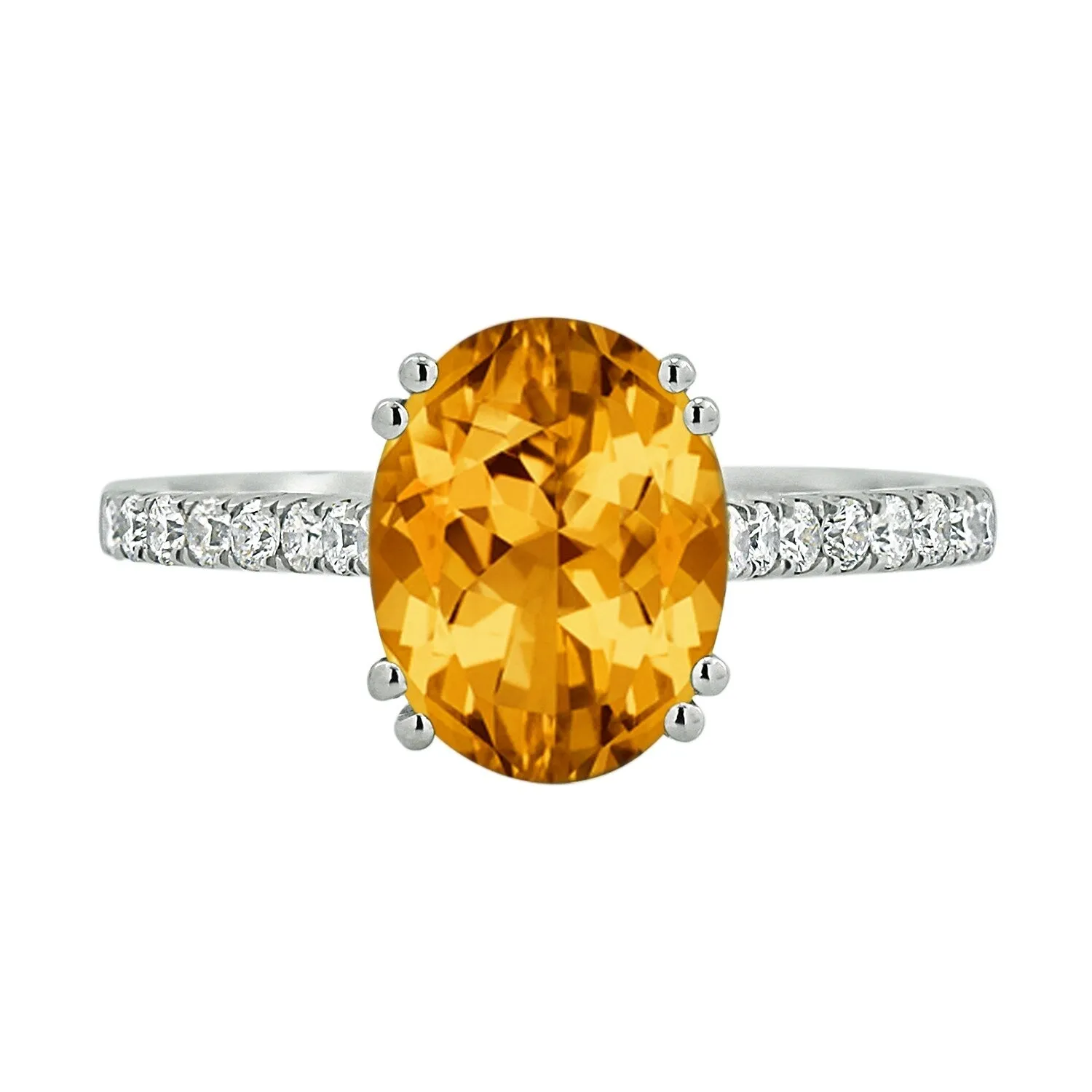 Auriya 2 3/4ct Fancy Oval Citrine and Diamond Engagement Ring 1/4cttw 14k Gold sold by Zulily product image thumbnail 2