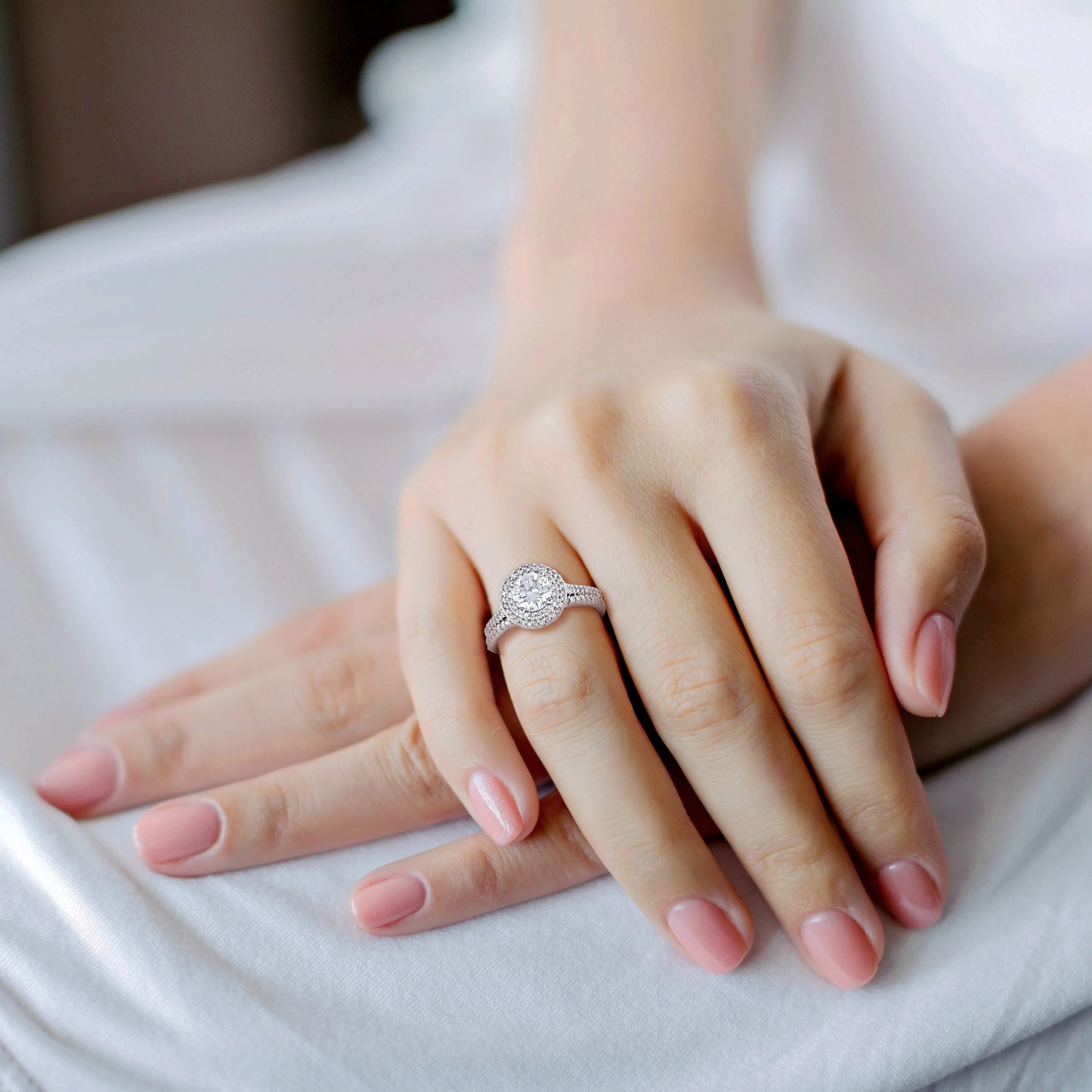 Miadora 1ct DEW Created Moissanite and 1/2ct TW Diamond Bridal Set in 14k White Gold sold by Zulily product image thumbnail 5