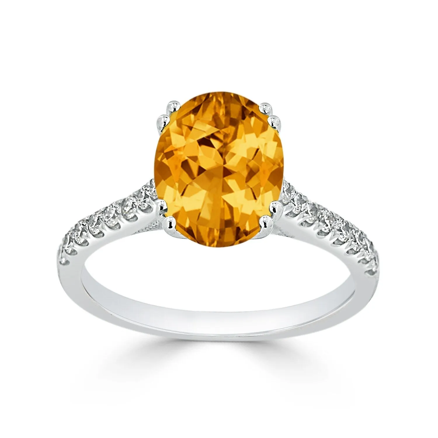 Auriya 2 3/4ct Fancy Oval Citrine and Diamond Engagement Ring 1/4cttw 14k Gold sold by Zulily product image thumbnail 3