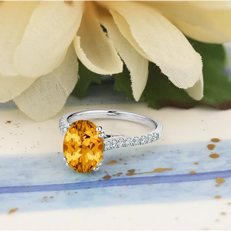 Auriya 2 3/4ct Fancy Oval Citrine and Diamond Engagement Ring 1/4cttw 14k Gold sold by Zulily