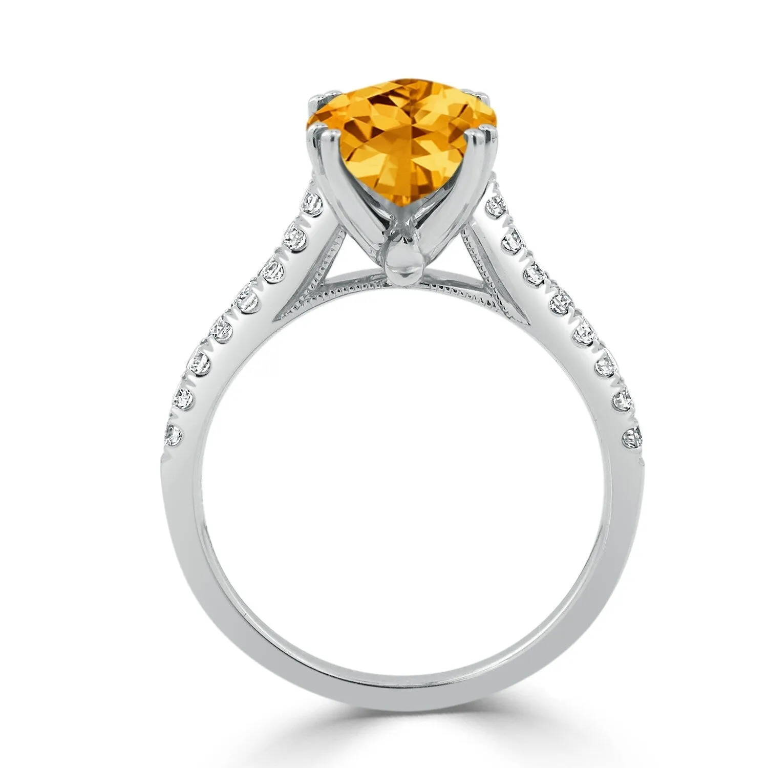 Auriya 2 3/4ct Fancy Oval Citrine and Diamond Engagement Ring 1/4cttw 14k Gold sold by Zulily product image thumbnail 5