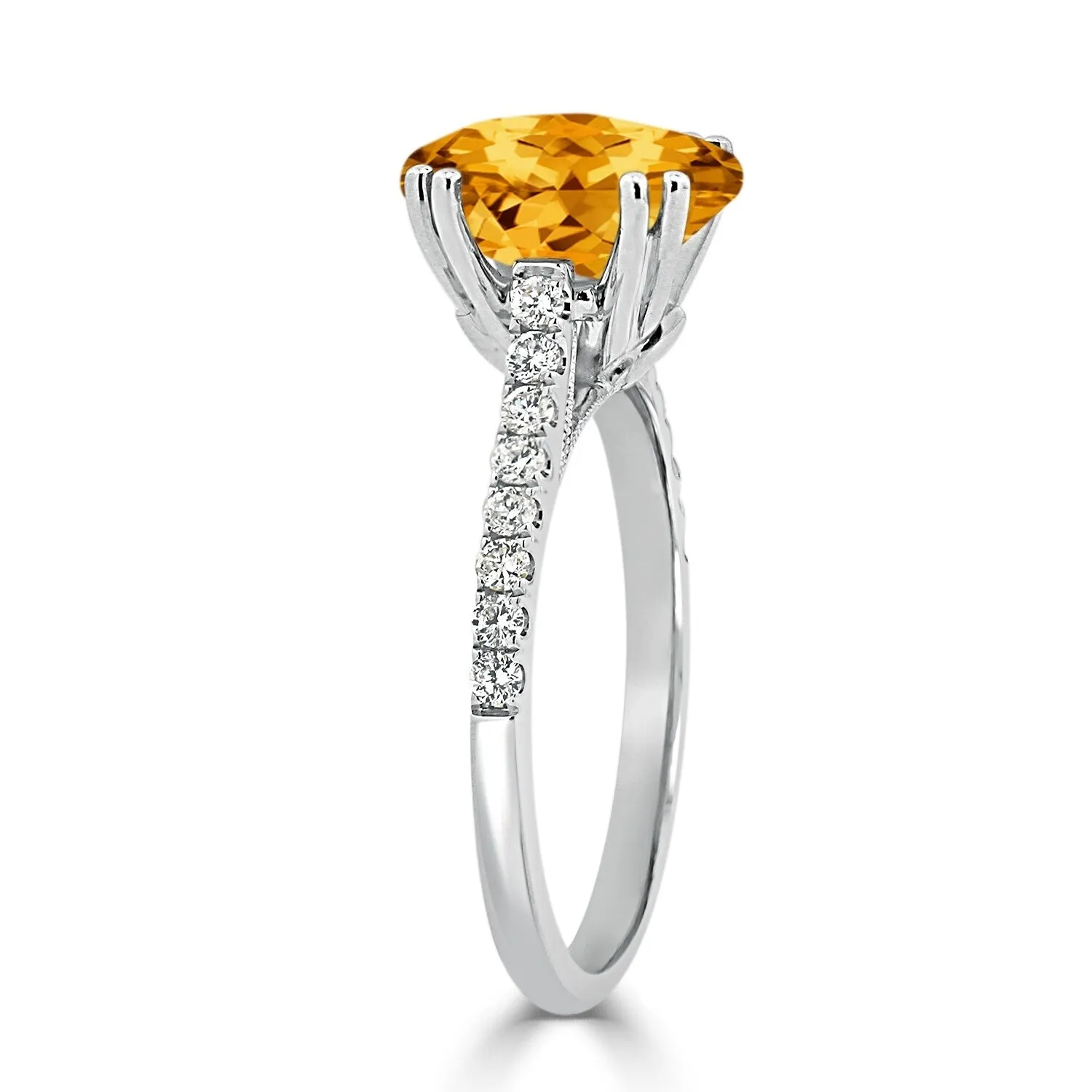 Auriya 2 3/4ct Fancy Oval Citrine and Diamond Engagement Ring 1/4cttw 14k Gold sold by Zulily product image thumbnail 4