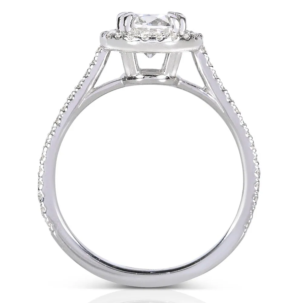 Annello by Kobelli The Nora 14k White Gold 1 1/3ct TDW Round-cut Diamond Halo Engagement Ring sold by Zulily product image thumbnail 3