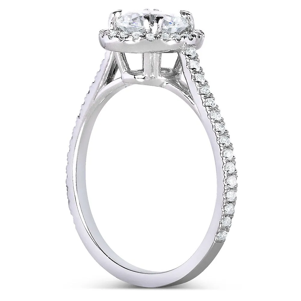 Annello by Kobelli The Nora 14k White Gold 1 1/3ct TDW Round-cut Diamond Halo Engagement Ring sold by Zulily product image thumbnail 4