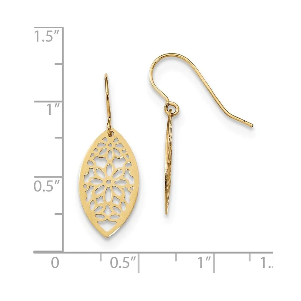 Curata 14k Yellow Gold 27x10mm Cut-out Flower Dangle Hook Earrings sold by Zulily product image thumbnail 2