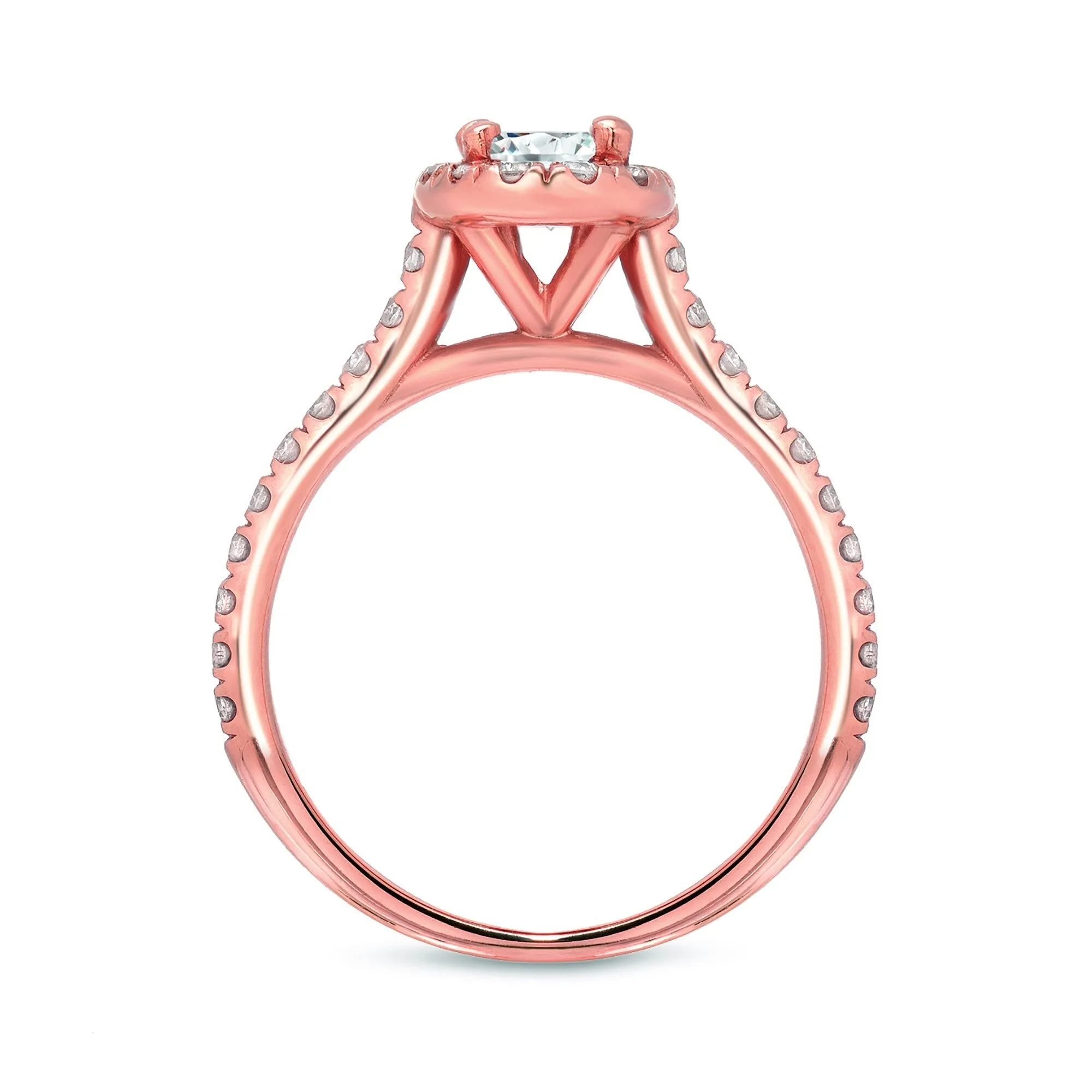 Auriya 14k Rose Gold 1ctw Halo Oval Diamond Engagement Ring Set sold by Zulily product image thumbnail 3