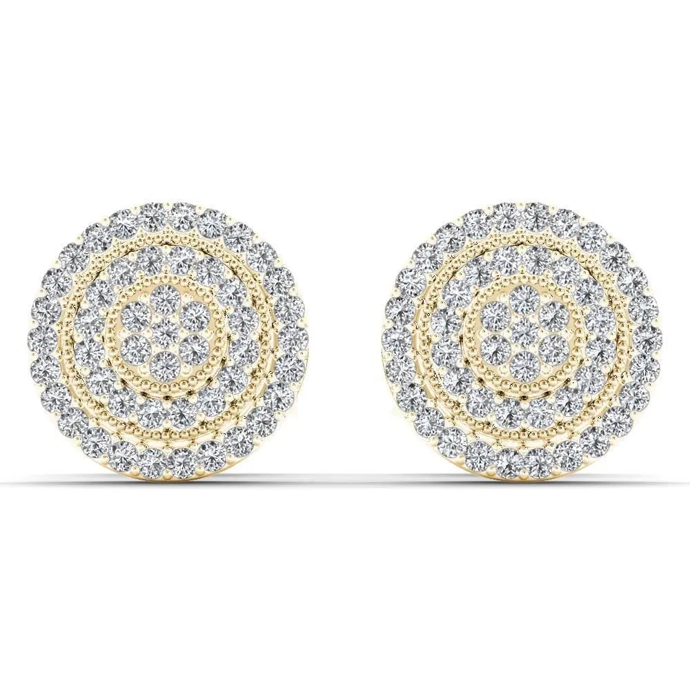 De Couer 10k Yellow Gold 1/4ct TDW Diamond Halo Earring sold by Zulily