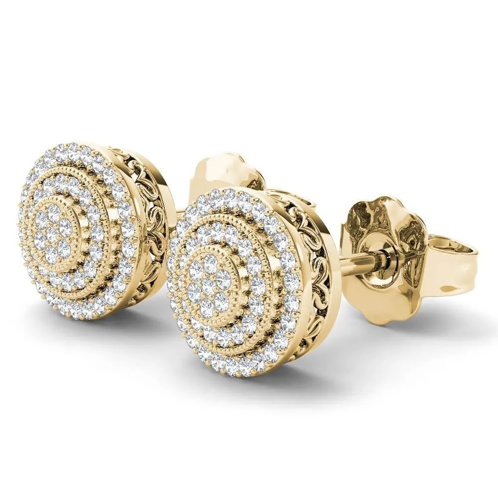 De Couer 10k Yellow Gold 1/4ct TDW Diamond Halo Earring sold by Zulily product image thumbnail 2