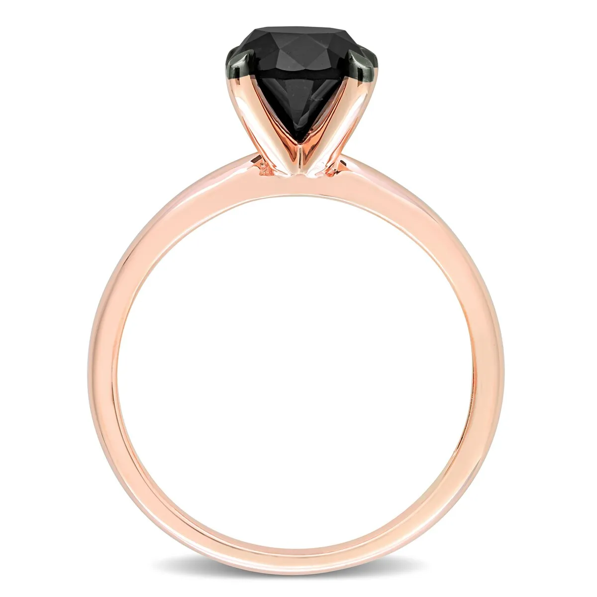 Miadora 3ct TDW Black Diamond Solitaire Engagement Ring in 14k Rose Gold sold by Zulily product image thumbnail 5