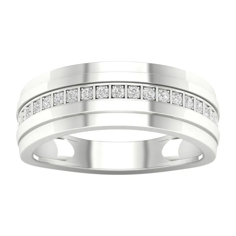IGI Certified 1/20ct TDW Diamond Men's Wedding Band in 10k Gold by De Couer sold by Zulily