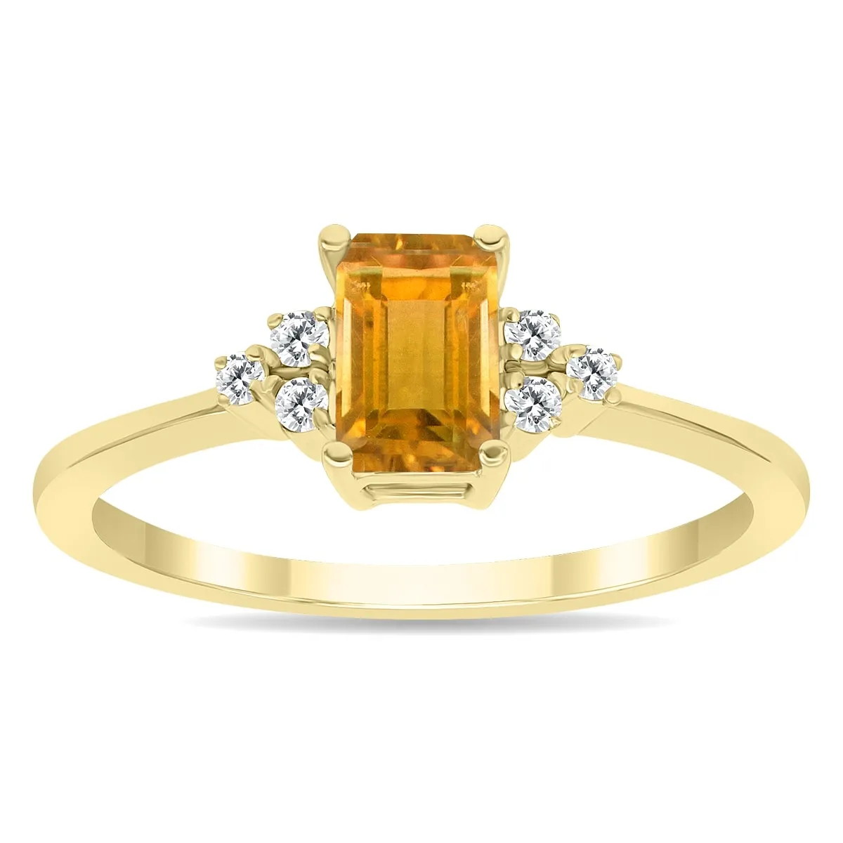 Citrine and Diamond Regal Ring in 10k Yellow Gold sold by Zulily