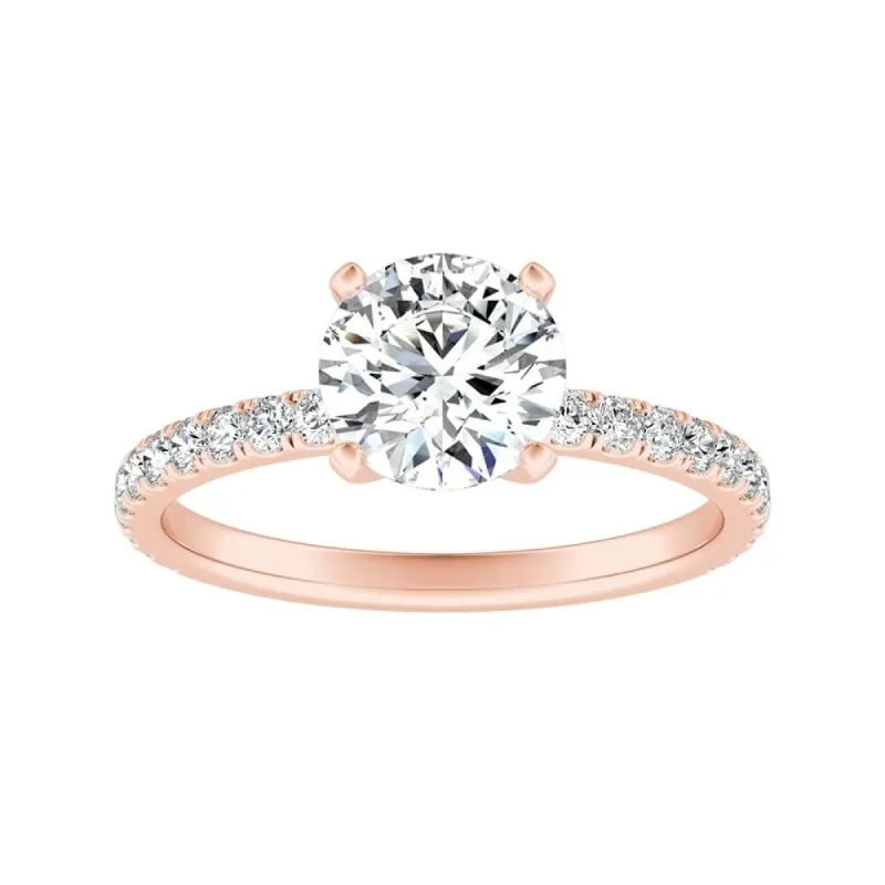 Auriya 14k Gold Classic 3ct Moissanite and Diamond Engagement Ring 1/3ctw sold by Zulily