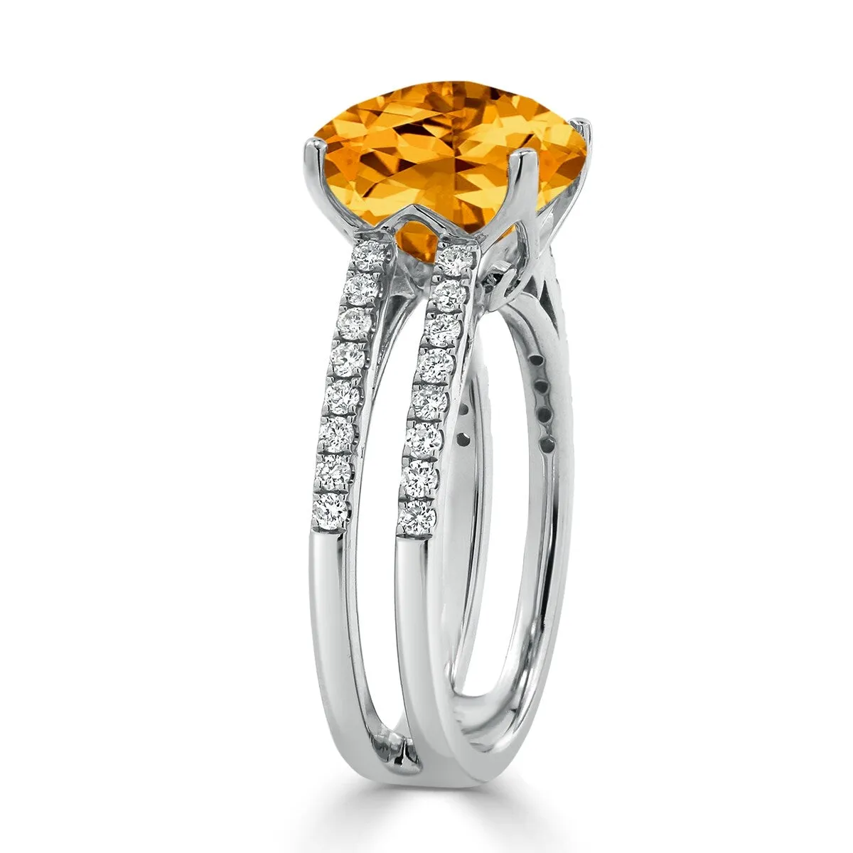 Auriya Modern 3ct Cushion-cut Citrine and Diamond Engagement Ring 1/4cttw 14k Gold sold by Zulily product image thumbnail 4