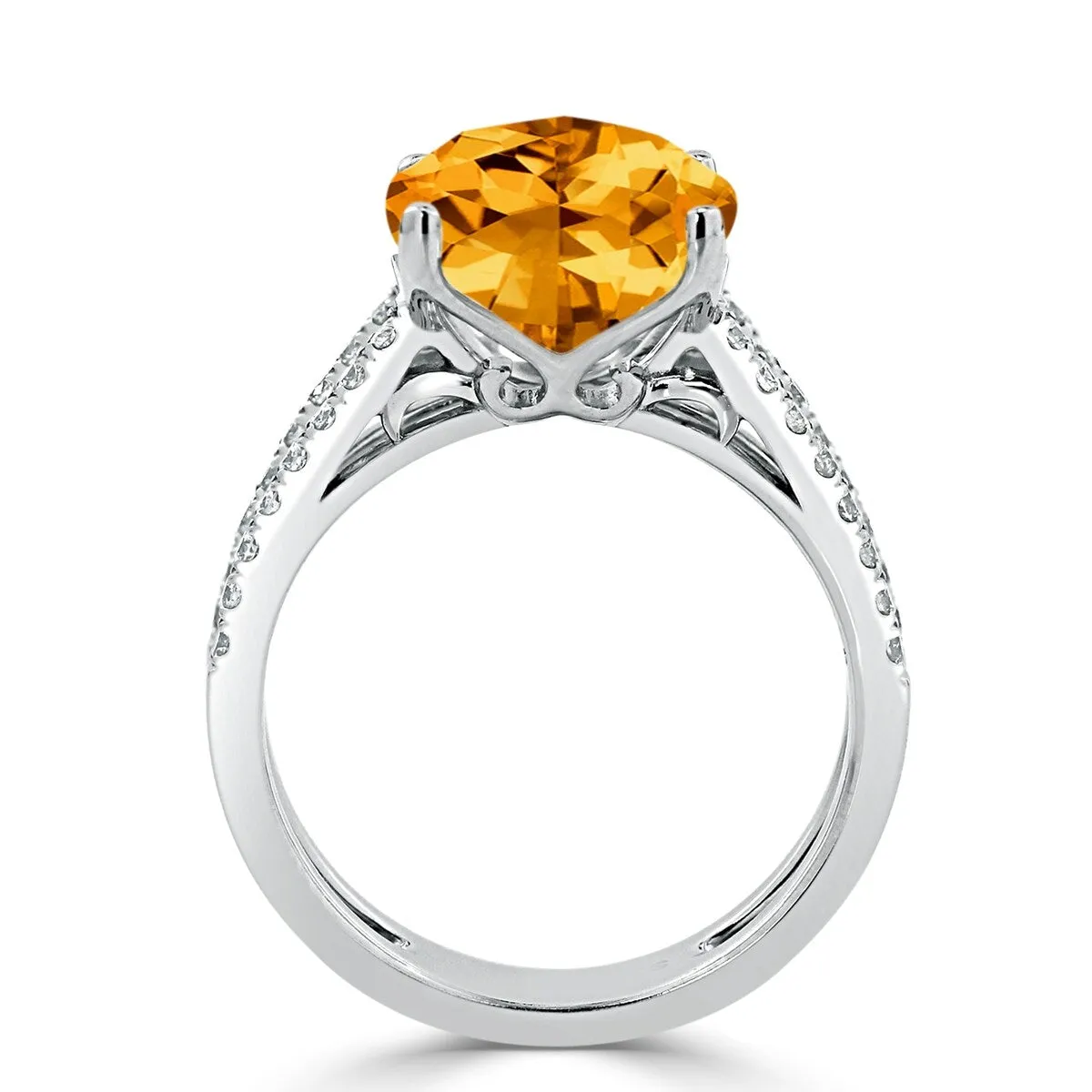 Auriya Modern 3ct Cushion-cut Citrine and Diamond Engagement Ring 1/4cttw 14k Gold sold by Zulily product image thumbnail 5