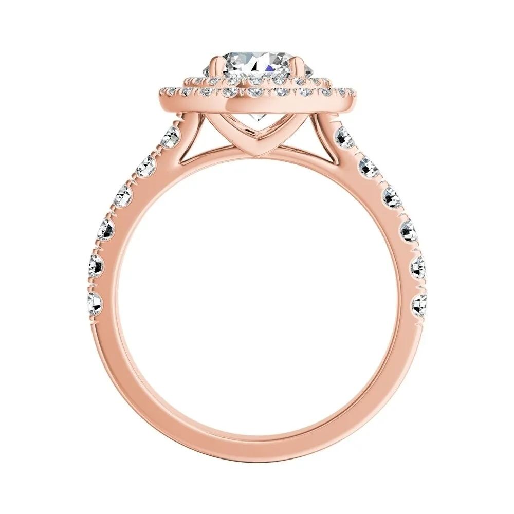 Auriya 1ct Round Moissanite and 3/4ctw Double Halo Diamond Engagement Ring 14K Gold sold by Zulily product image thumbnail 5