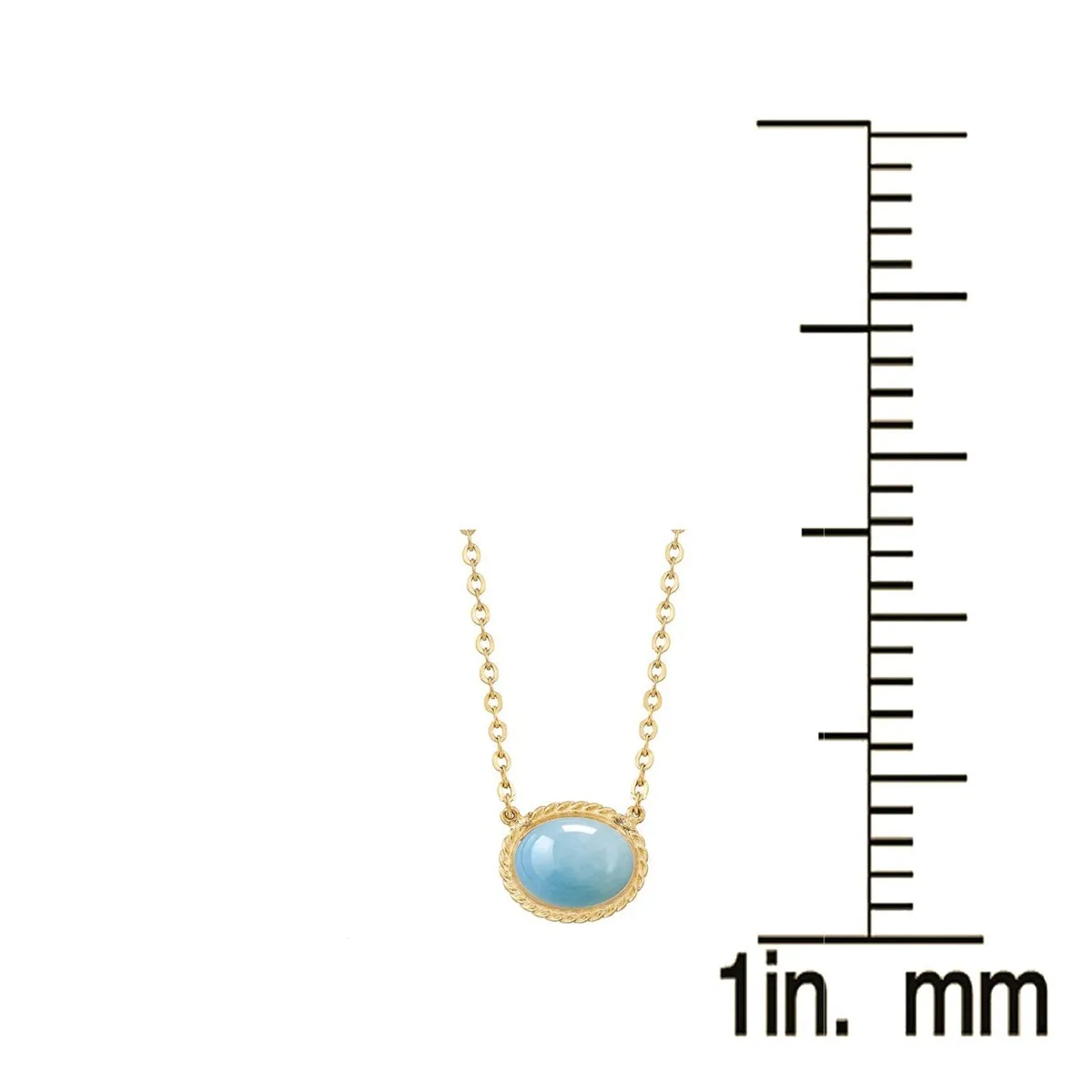 Gold Over Sterling Silver with Natural Aquamarine Solitaire Necklace with 18" Chain sold by Zulily product image thumbnail 2